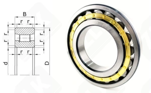 Подшипник 2232 Л (N232M) радиальный роликовый 160-290-48 мм