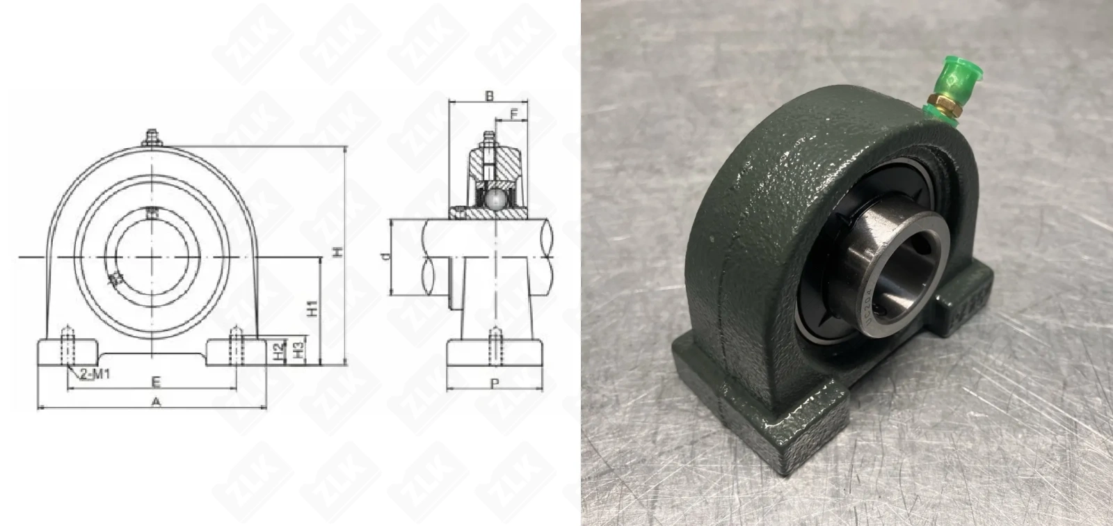 Подшипник корпусный 480204UCPA (UCPA204) 20×62×76 мм 