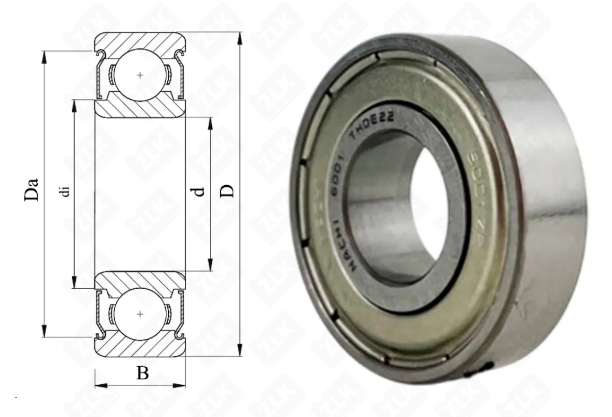 Подшипник шариковый 80101 (6001ZZ) 12×28×8 мм NACHI