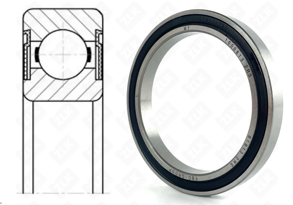 Подшипник шариковый 1000813 2RS (6813-2RS) 65×85×10 мм FBC