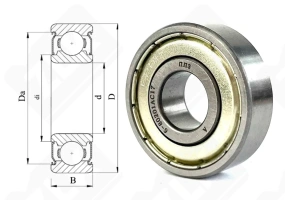 Подшипник 80201 (6201ZZ) радиальный шариковый 12-32-10 мм