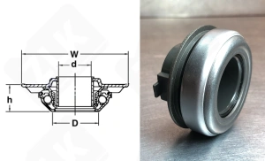 Выжимной подшипник 62TKB3309 упорный шариковый 33-68-24 мм