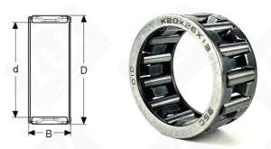 Подшипник K20x26x13 радиальный игольчатый 20-26-13 мм