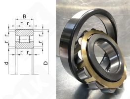 Подшипник 2212 Л (N212M) радиальный роликовый 60-110-22 мм