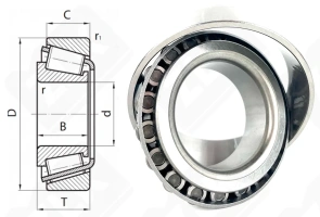 Подшипник LM501349/314 радиально-упорный роликовый конический 41,275-73,431-21,43 мм