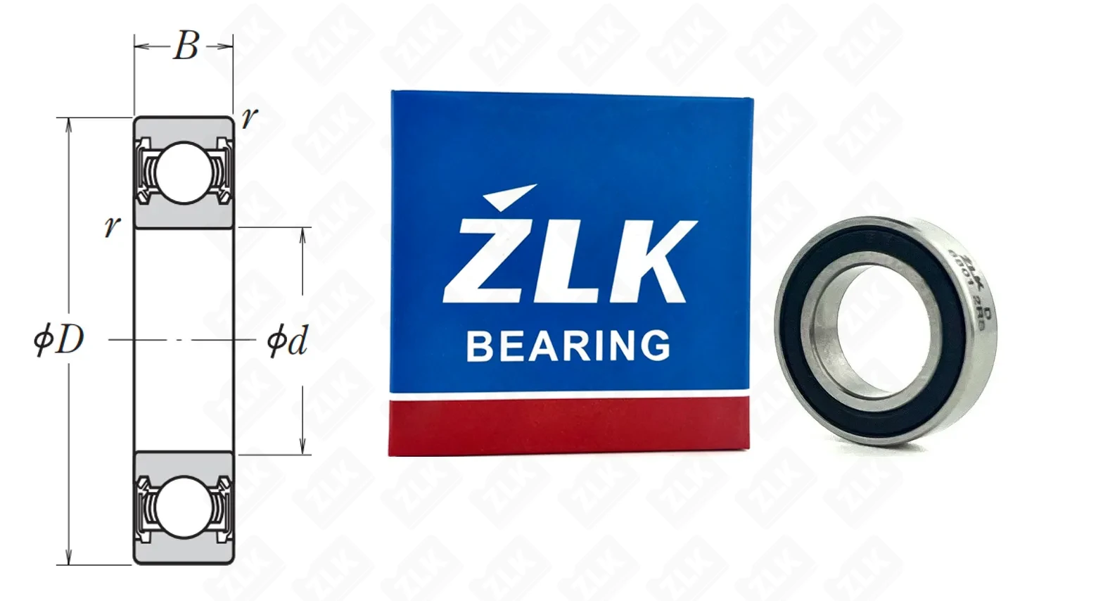 Подшипник шариковый 1000801 2RS (68012RS) 12×21×5 мм ZLK