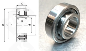 Подшипник 42206 (NJ206) радиальный роликовый 30-62-16 мм