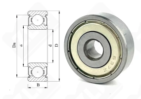 Подшипник MR637ZZ радиальный шариковый 7-26-9 мм