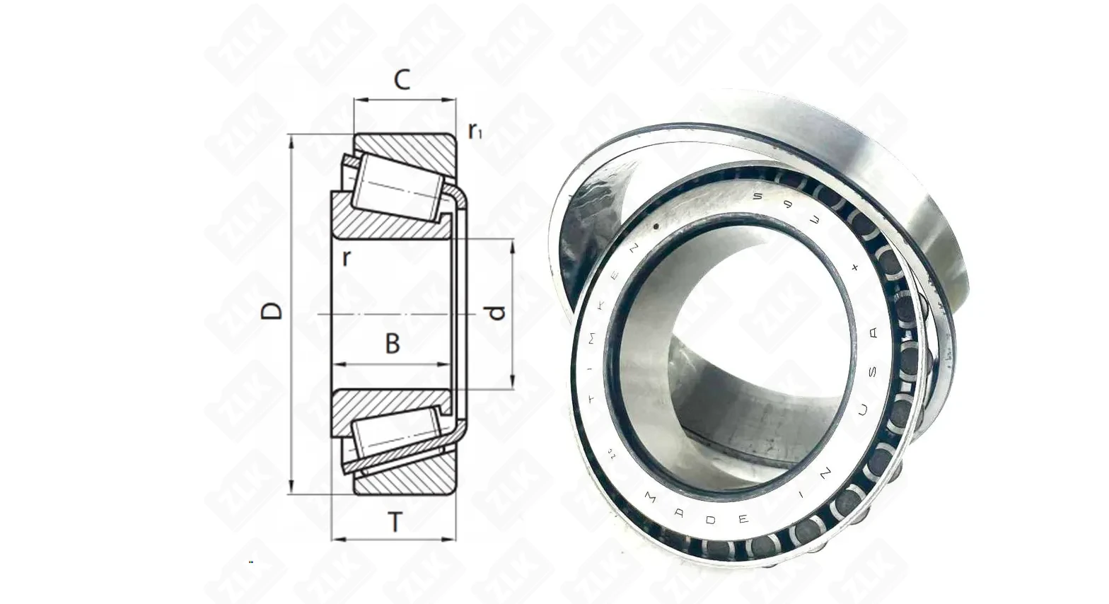 Подшипник роликовый 6535/6580 (6535/6580) 88.9×161.925×53.975 мм Timken оригинал