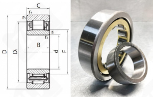 Подшипник 92305 Л (NUP305EM) радиальный роликовый 25-62-17 мм