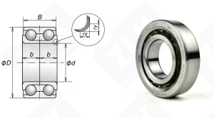 Подшипник 30TAC62CSUHPN7C радиально-упорный шариковый 30-62-15 мм