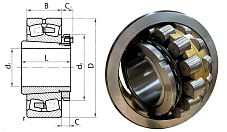 Подшипник роликовый 13628Н (22332ACKMBW33+H2332) 140×340×114 мм TimCo