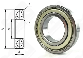 Подшипник 60209 (6209Z) радиальный шариковый 45-85-19 мм