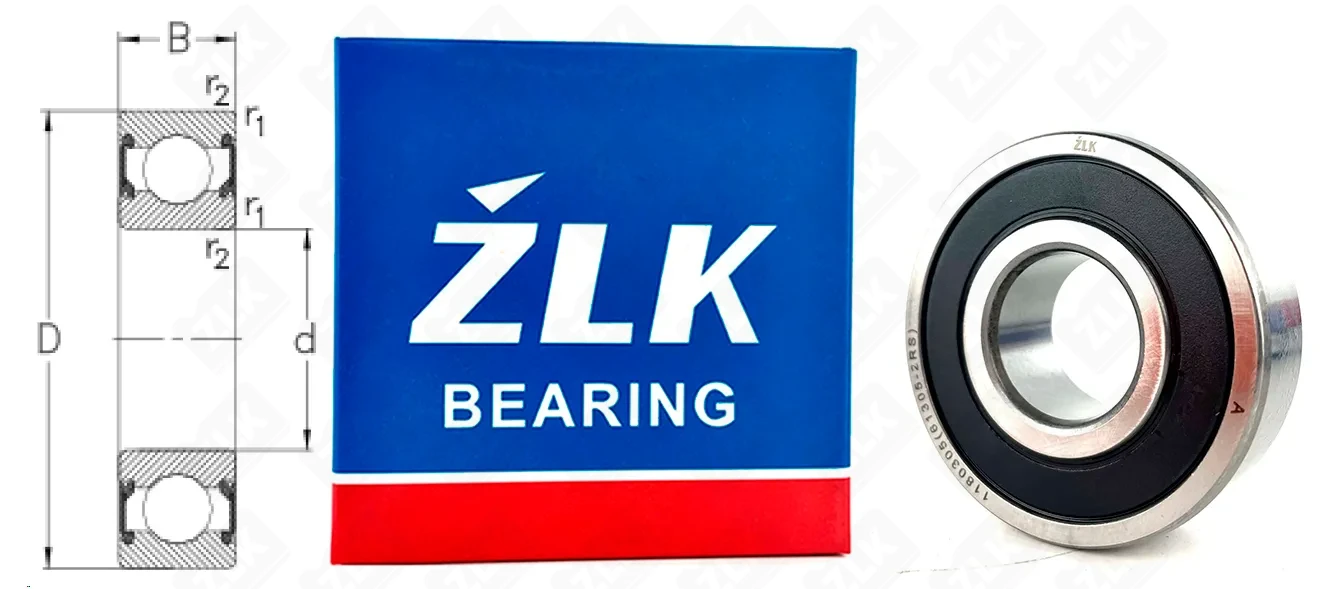 Подшипник шариковый 1180305 (61305-2RS) 25×62×21 мм ZLK