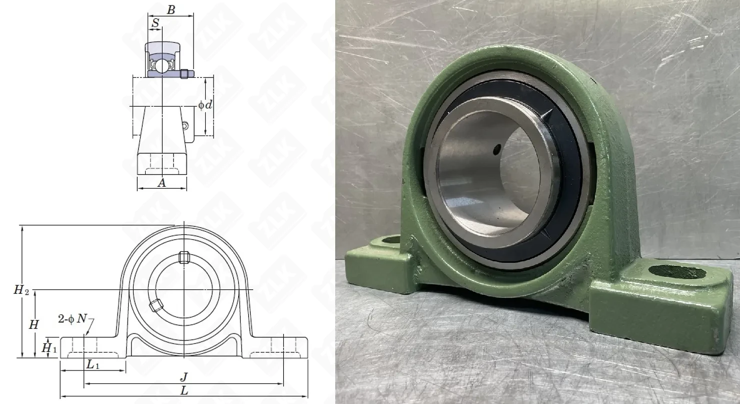 Подшипник корпусный 480310UCP (UCP310) 50×143×275 мм FBC