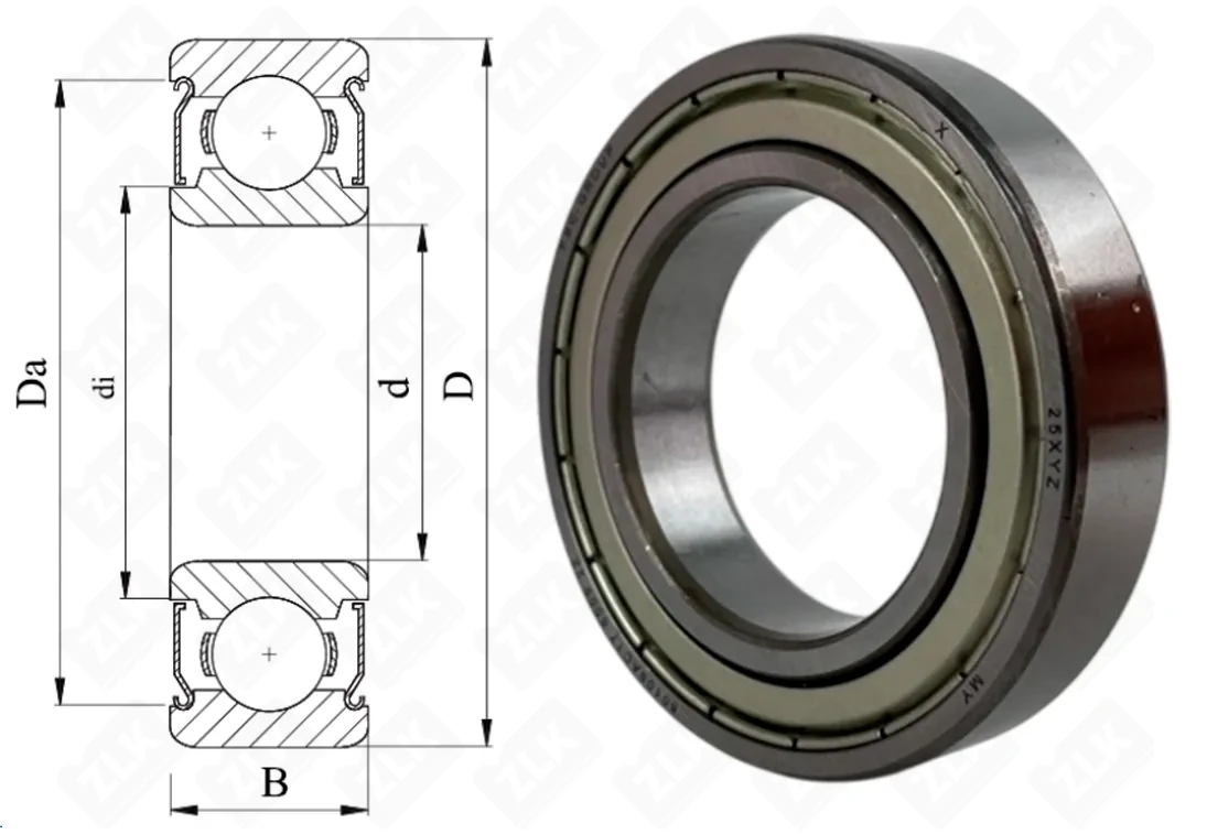 Подшипник шариковый 80109 (6009 ZZ) 45×75×16 мм FBC
