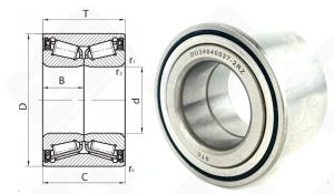 Подшипник 537907 (DU34640037-2RZ) радиально-упорный роликовый конический 34-64-37 мм
