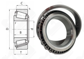 Подшипник LM503349 A/10 радиально-упорный роликовый конический 45.987-74.976-18 мм
