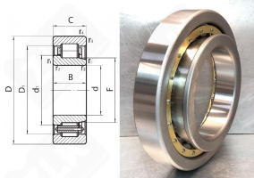 Подшипник 42234 Л (NJ234M) радиальный роликовый 170-310-52 мм