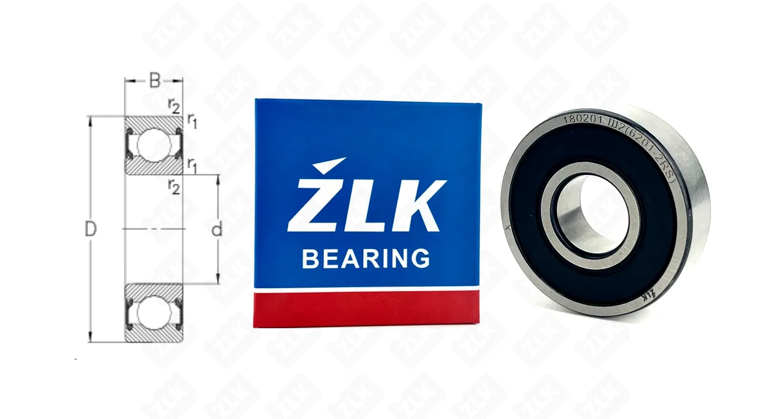 Подшипник шариковый 180201 Ш2 (62012RS) 12×32×10 мм ZLK