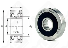 Подшипник LR607NPPU радиально-упорный шариковый 7-22-6 мм
