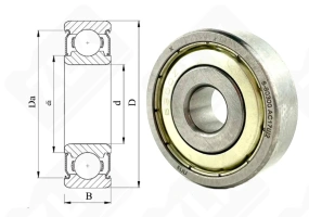 Подшипник 80300 (6300ZZ) радиальный шариковый 10-35-11 мм