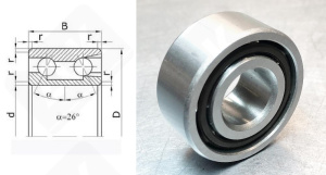 Подшипник 3056206Е (5206BTN,3206BTN) радиально-упорный шариковый 30-62-23,8 мм