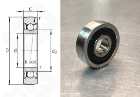Подшипник 361207 (LR207KDDUAH08) радиально-упорный шариковый 35-85-17 мм