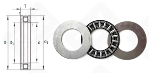 Подшипник AXK1528+2AS упорный игольчатый 15-28-4 мм