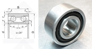 Подшипник 3056203 E (5203BTVH,3203BTVH) радиально-упорный шариковый 17-40-17,5 мм