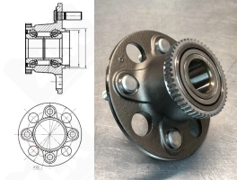 Подшипниковый ступичный узел HUB22723 радиально-упорный шариковый 30-66-56 мм