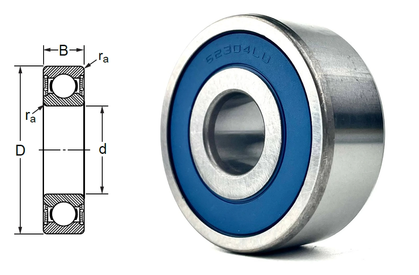 Подшипник шариковый  (62304/172RSC3) 17×52×21 мм PFI