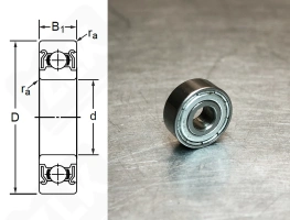 Подшипник R3 ZZ радиальный шариковый 4,763-12,7-4,978 мм