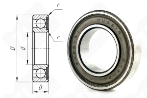 Подшипник 60106 (6006Z) радиальный шариковый 30-55-13 мм