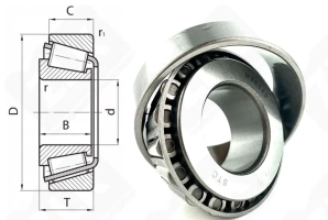 Подшипник M86649/M86610 радиально-упорный роликовый конический 30,162-64,292-21,433 мм