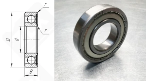 Подшипник 60212 (6212Z) радиальный шариковый 60-110-22 мм
