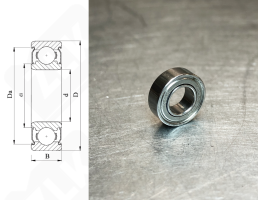 Подшипник MR106ZZ (627/6) радиальный шариковый 6-10-3 мм