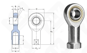 Шарнирный наконечник GA-160-200 35-80-43 мм