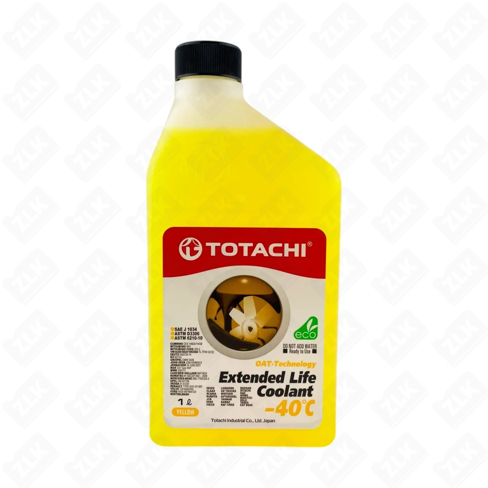 Антифриз 1кг желтый TOTACHI EXTENDED LIFE COOLANT -40°C ASTM D3306/D6210-10  Heavy Duty 