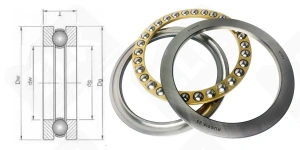 Подшипник 8140 Л (51140 M) упорный шариковый 200-250-37 мм