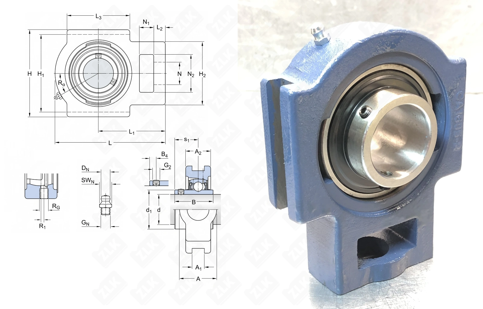 Подшипник корпусный  (TUJ35 TF) 35×129×104 мм SKF оригинал