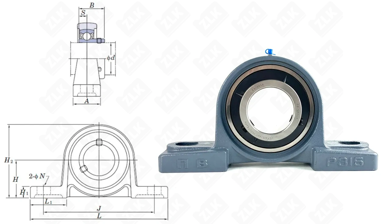 Подшипник корпусный 480315UCP (UCP315) 75 ПВ