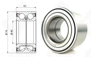 Подшипник DAC40740040 2RZ радиально-упорный шариковый 40-74-40 мм