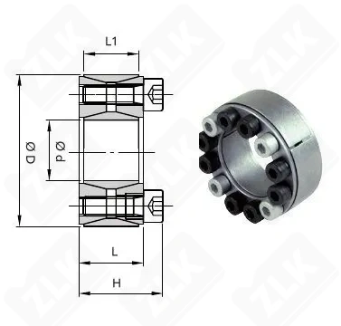 Втулка зажимная RCK40-150x200 (KLGG150) Chiaravali