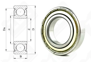Подшипник 80106 (6006ZZ) радиальный шариковый 30-55-13 мм
