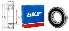 Подшипник шариковый 180207 (62072RS1) 35×72×17 мм SKF оригинал