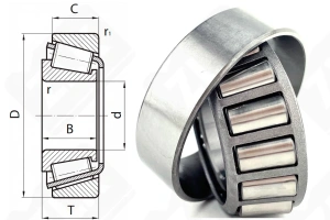Подшипник R28-9A радиально-упорный роликовый конический 28-63-22,25 мм