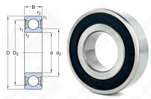 Подшипник R12 2RS радиальный шариковый 19-41-11 мм