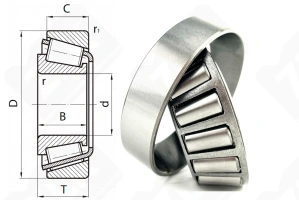 Подшипник 303/28 радиально-упорный роликовый конический 28-68-19,75 мм