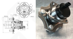 Подшипниковый ступичный узел JWB3063 радиально-упорный шариковый 46-64-67 мм